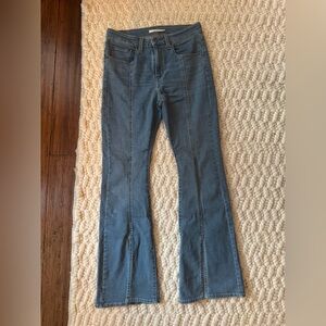 Levi’s 726 Flare Jeans Women’s Size 30 Medium Wash Slit Hem Worn Once